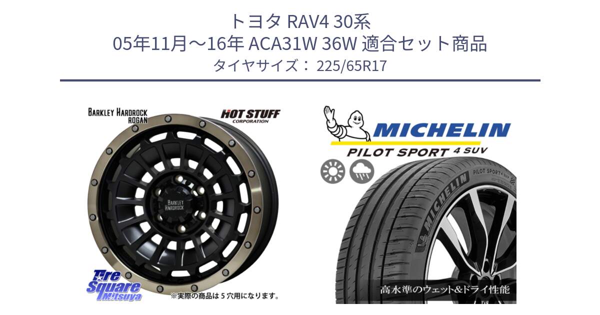 トヨタ RAV4 30系 05年11月～16年 ACA31W 36W 用セット商品です。ハードロック ローガン ホイール 17インチ と PILOT SPORT4 パイロットスポーツ4 SUV 106V XL 正規 225/65R17 の組合せ商品です。