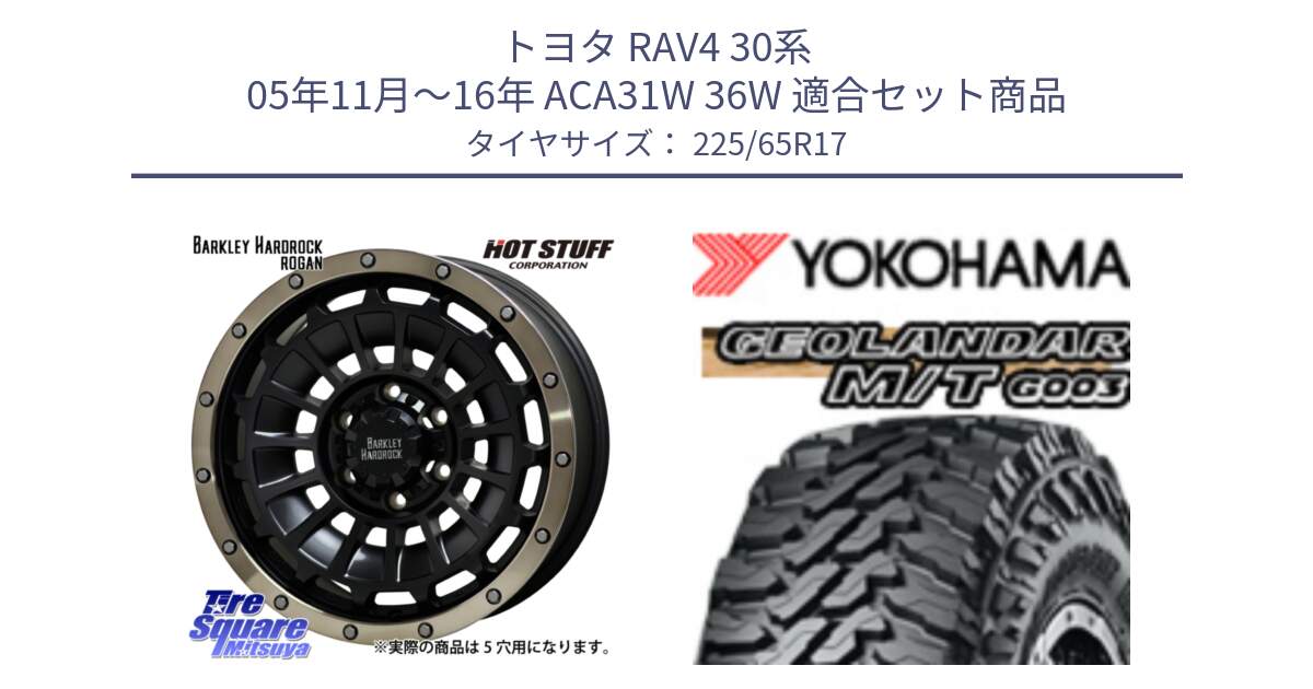 トヨタ RAV4 30系 05年11月～16年 ACA31W 36W 用セット商品です。ハードロック ローガン ホイール 17インチ と E4825 ヨコハマ GEOLANDAR MT G003 M/T 225/65R17 の組合せ商品です。