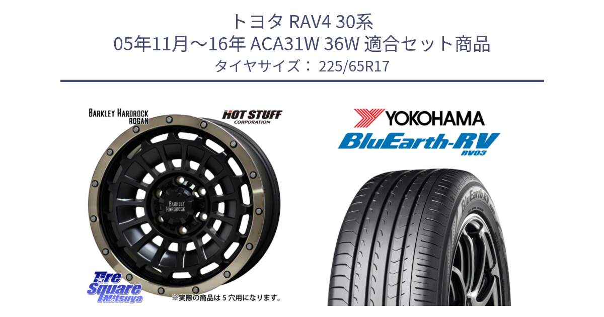 トヨタ RAV4 30系 05年11月～16年 ACA31W 36W 用セット商品です。ハードロック ローガン ホイール 17インチ と R7623 ヨコハマ ブルーアース ミニバン RV03 225/65R17 の組合せ商品です。