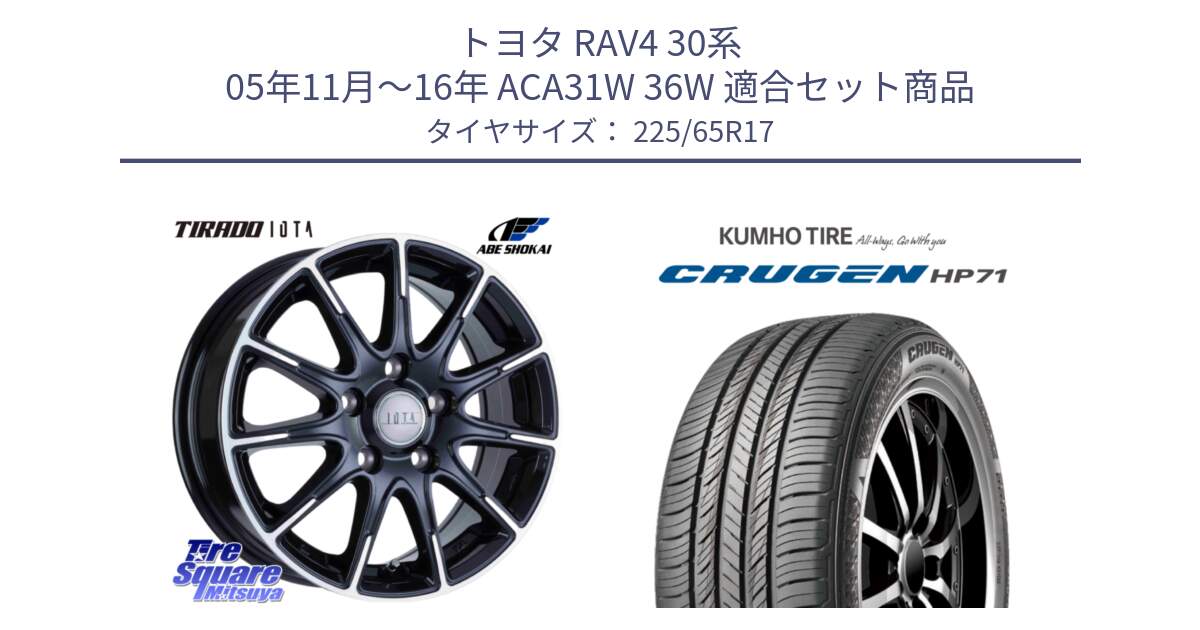 トヨタ RAV4 30系 05年11月～16年 ACA31W 36W 用セット商品です。TIRADO IOTA イオタ ホイール 17インチ と CRUGEN HP71 クルーゼン サマータイヤ 225/65R17 の組合せ商品です。