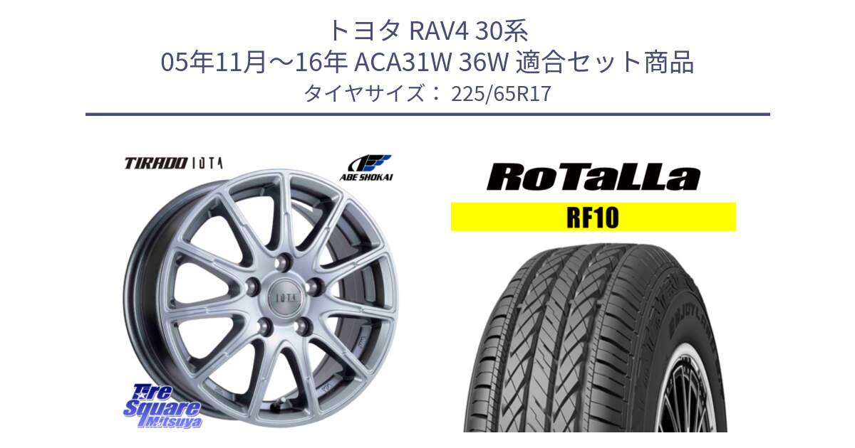 トヨタ RAV4 30系 05年11月～16年 ACA31W 36W 用セット商品です。TIRADO IOTA イオタ ホイール 17インチ と RF10 【欠品時は同等商品のご提案します】サマータイヤ 225/65R17 の組合せ商品です。