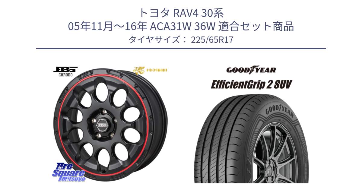 トヨタ RAV4 30系 05年11月～16年 ACA31W 36W 用セット商品です。ボトムガルシア CHRONO クロノ BKRED と 23年製 EfficientGrip 2 SUV 並行 225/65R17 の組合せ商品です。