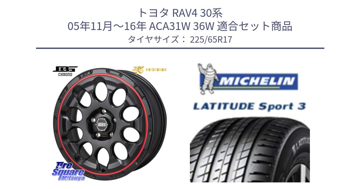 トヨタ RAV4 30系 05年11月～16年 ACA31W 36W 用セット商品です。ボトムガルシア CHRONO クロノ BKRED と LATITUDE SPORT 3 106V XL JLR DT 正規 225/65R17 の組合せ商品です。