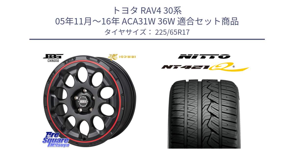 トヨタ RAV4 30系 05年11月～16年 ACA31W 36W 用セット商品です。ボトムガルシア CHRONO クロノ BKRED と ニットー NT421Q サマータイヤ 225/65R17 の組合せ商品です。