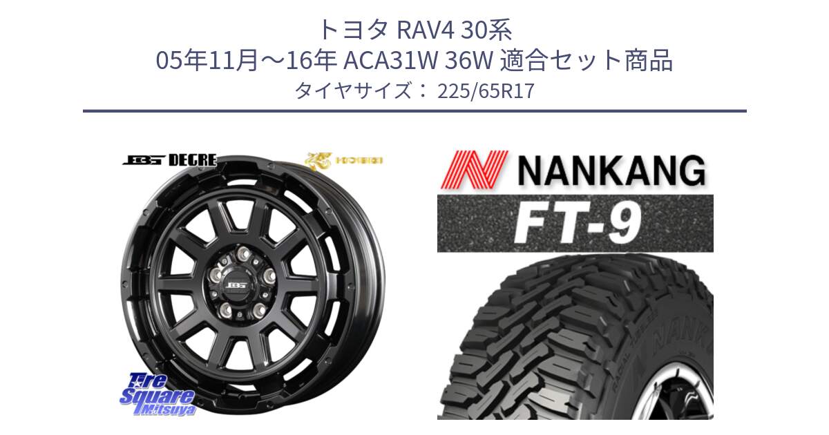 トヨタ RAV4 30系 05年11月～16年 ACA31W 36W 用セット商品です。ボトムガルシア ディグレ ホイール と ROLLNEX FT-9 ホワイトレター サマータイヤ 225/65R17 の組合せ商品です。