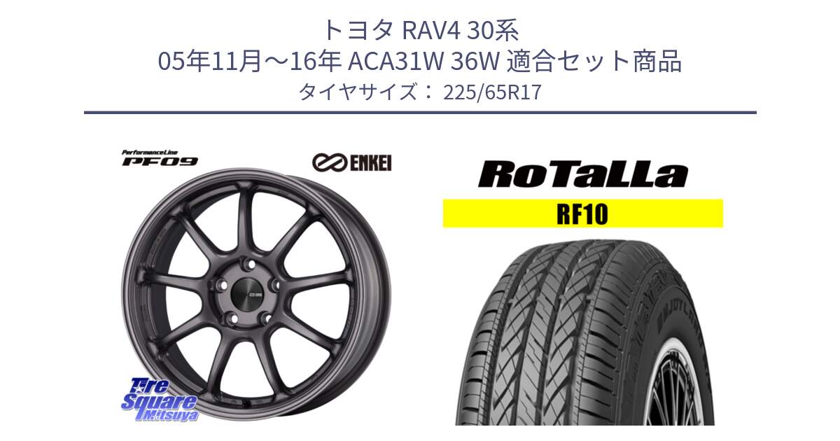 トヨタ RAV4 30系 05年11月～16年 ACA31W 36W 用セット商品です。ENKEI エンケイ PerformanceLine PF09 ホイール 4本 17インチ と RF10 【欠品時は同等商品のご提案します】サマータイヤ 225/65R17 の組合せ商品です。