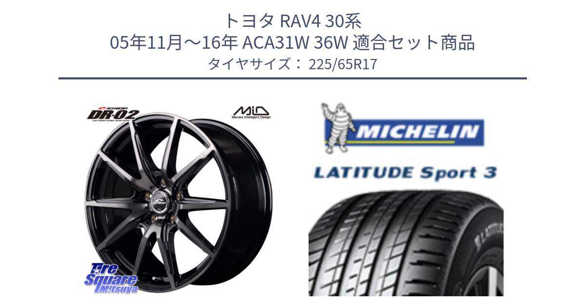 トヨタ RAV4 30系 05年11月～16年 ACA31W 36W 用セット商品です。MID SCHNEIDER シュナイダー DR-02 17インチ と LATITUDE SPORT 3 106V XL JLR DT 正規 225/65R17 の組合せ商品です。