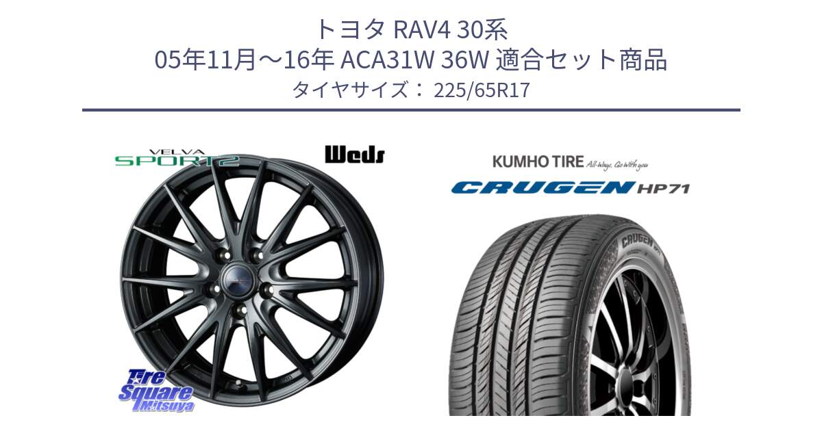 トヨタ RAV4 30系 05年11月～16年 ACA31W 36W 用セット商品です。ウェッズ ヴェルヴァ スポルト2 ホイール 17インチ と CRUGEN HP71 クルーゼン サマータイヤ 225/65R17 の組合せ商品です。