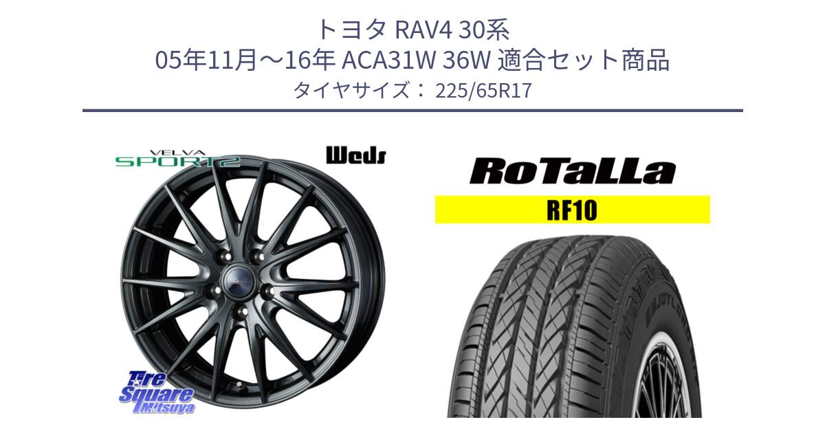 トヨタ RAV4 30系 05年11月～16年 ACA31W 36W 用セット商品です。ウェッズ ヴェルヴァ スポルト2 ホイール 17インチ と RF10 【欠品時は同等商品のご提案します】サマータイヤ 225/65R17 の組合せ商品です。