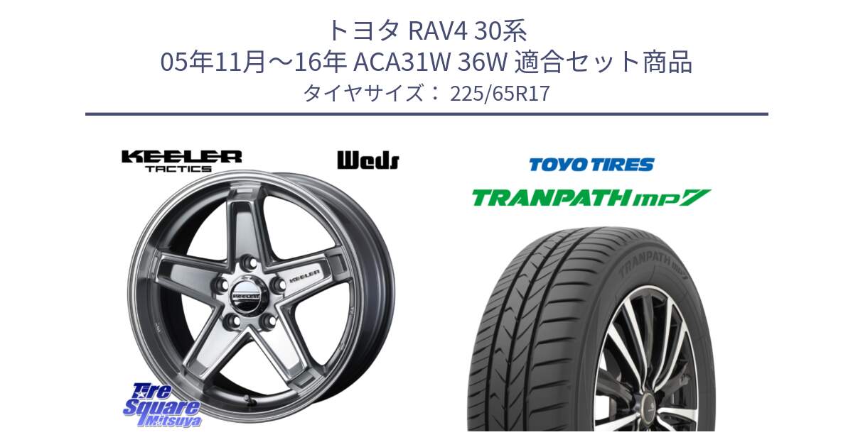 トヨタ RAV4 30系 05年11月～16年 ACA31W 36W 用セット商品です。KEELER TACTICS シルバー ホイール 4本 17インチ と トーヨー トランパス MP7 ミニバン TRANPATH サマータイヤ 225/65R17 の組合せ商品です。