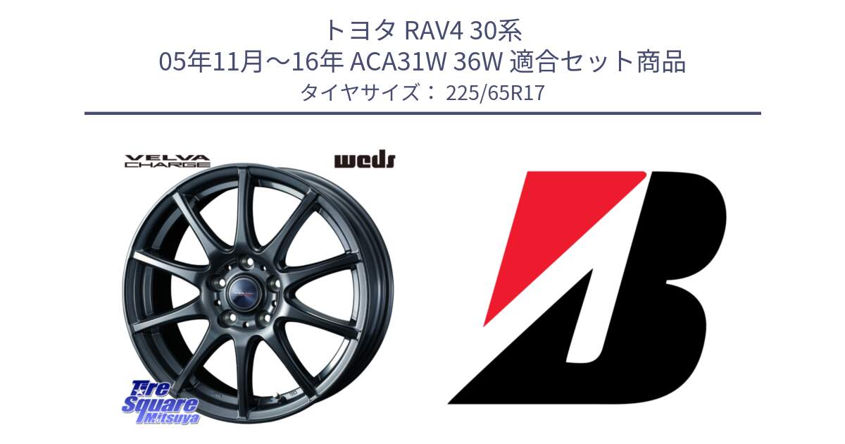 トヨタ RAV4 30系 05年11月～16年 ACA31W 36W 用セット商品です。ウェッズ ヴェルヴァチャージ 平座仕様(トヨタ車専用) と ALENZA 001  新車装着 225/65R17 の組合せ商品です。