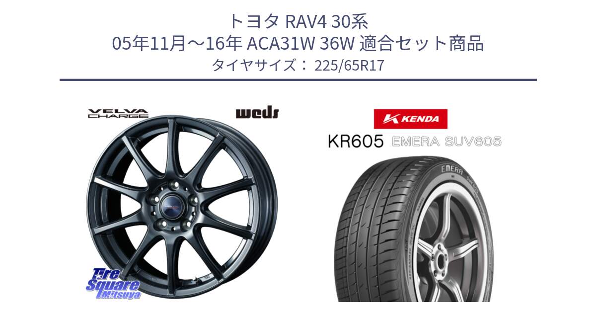 トヨタ RAV4 30系 05年11月～16年 ACA31W 36W 用セット商品です。ウェッズ ヴェルヴァチャージ ホイール と ケンダ KR605 EMERA SUV 605 サマータイヤ 225/65R17 の組合せ商品です。