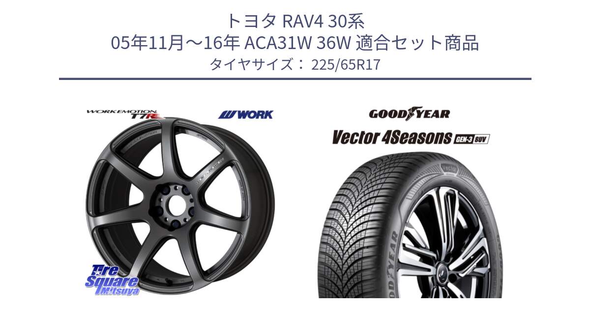 トヨタ RAV4 30系 05年11月～16年 ACA31W 36W 用セット商品です。ワーク EMOTION エモーション T7R MGM 17インチ と 23年製 XL Vector 4Seasons SUV Gen-3 オールシーズン 並行 225/65R17 の組合せ商品です。