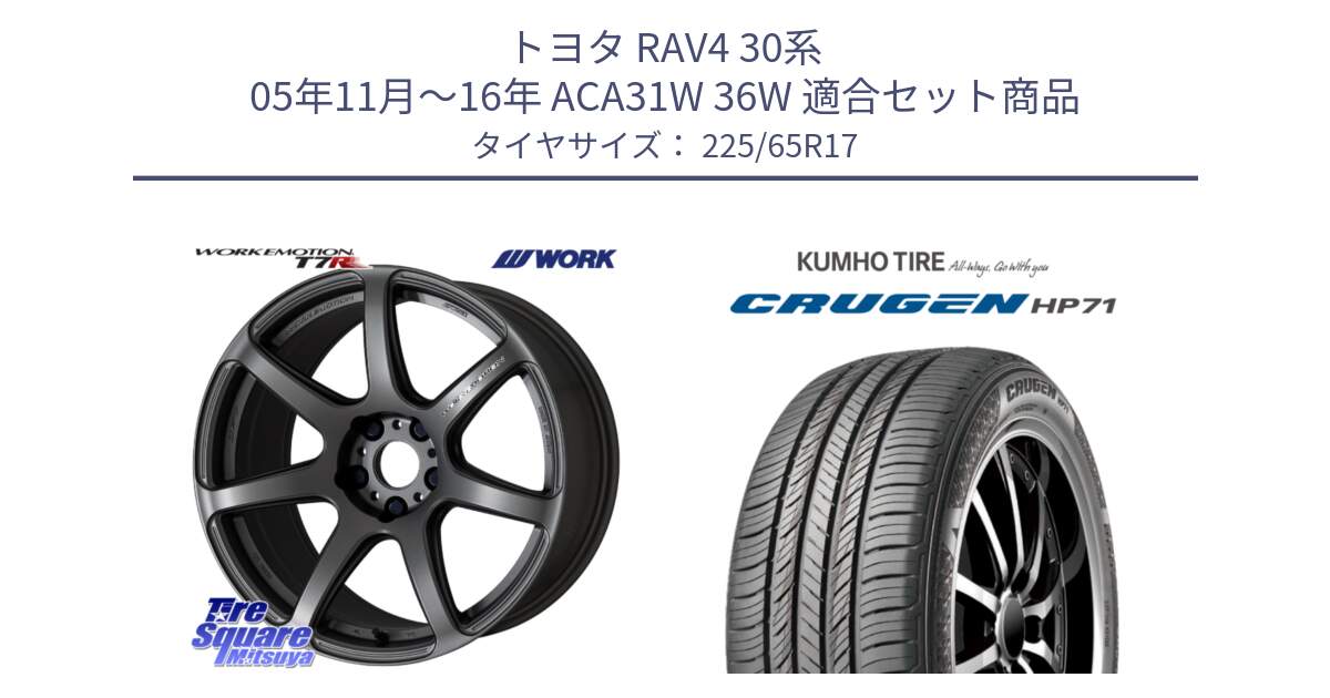 トヨタ RAV4 30系 05年11月～16年 ACA31W 36W 用セット商品です。ワーク EMOTION エモーション T7R MGM 17インチ と CRUGEN HP71 クルーゼン サマータイヤ 225/65R17 の組合せ商品です。