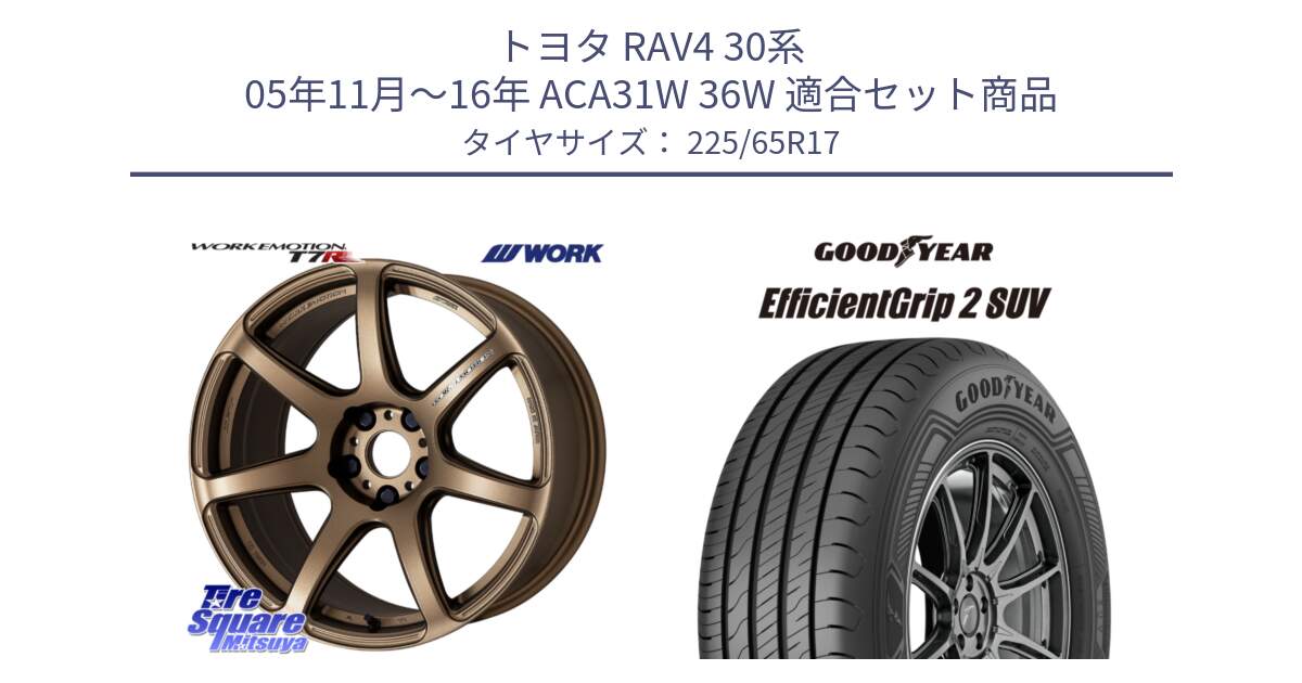 トヨタ RAV4 30系 05年11月～16年 ACA31W 36W 用セット商品です。ワーク EMOTION エモーション T7R 17インチ と 23年製 EfficientGrip 2 SUV 並行 225/65R17 の組合せ商品です。