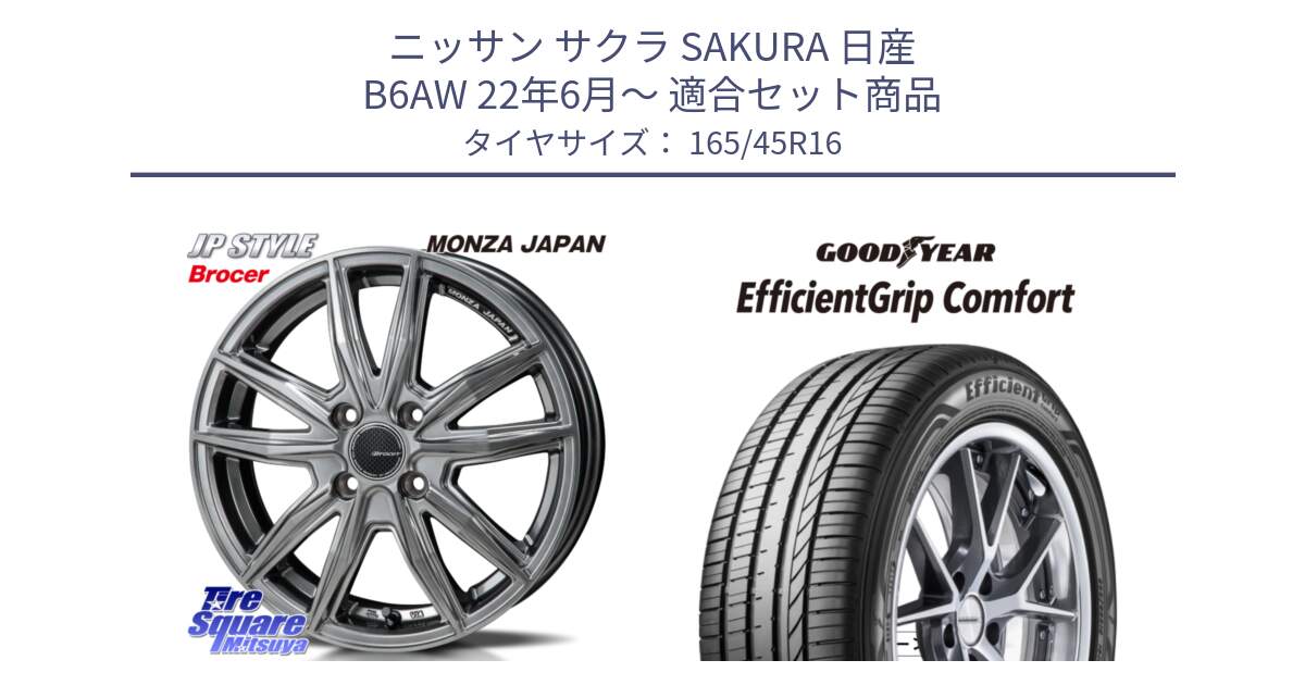 ニッサン サクラ SAKURA 日産 B6AW 22年6月～ 用セット商品です。R-VERSION BROCER  ホイール  16インチ と EffcientGrip Comfort サマータイヤ 165/45R16 の組合せ商品です。