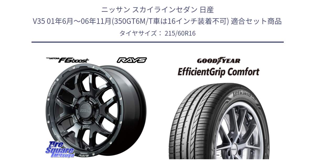 ニッサン スカイラインセダン 日産 V35 01年6月～06年11月(350GT6M/T車は16インチ装着不可) 用セット商品です。【欠品次回1月末】 レイズ DAYTONA デイトナ F6 Boost N1 16インチ と EffcientGrip Comfort サマータイヤ 215/60R16 の組合せ商品です。