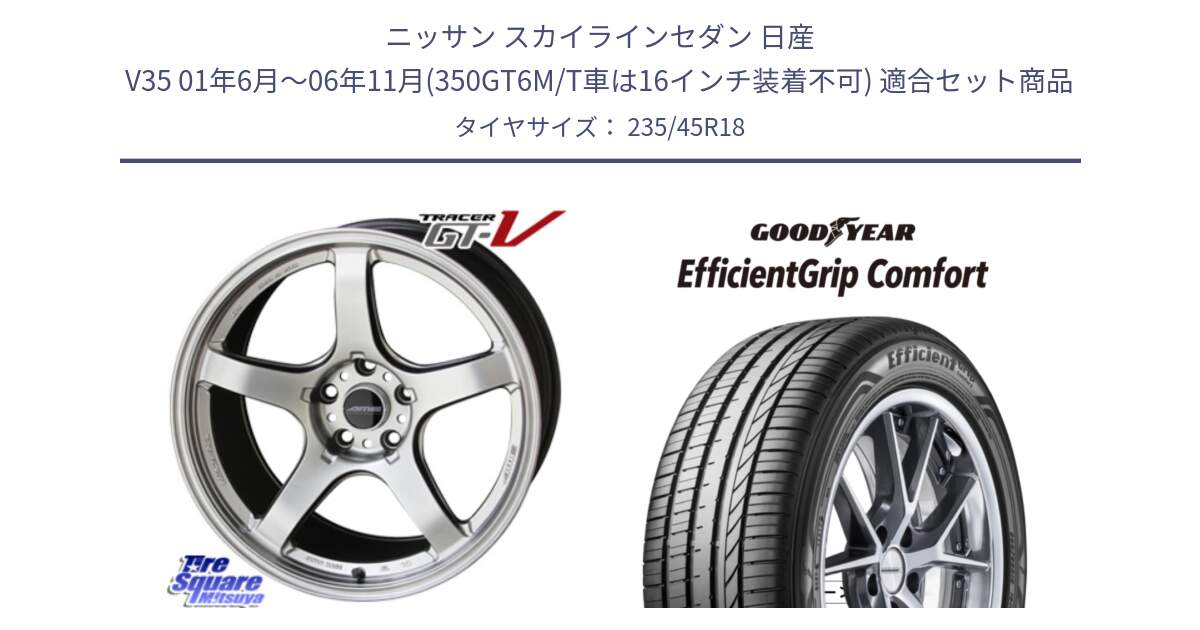 ニッサン スカイラインセダン 日産 V35 01年6月～06年11月(350GT6M/T車は16インチ装着不可) 用セット商品です。TRACER GT-V GTV 軽量 ホイール 18インチ と EffcientGrip Comfort サマータイヤ 235/45R18 の組合せ商品です。