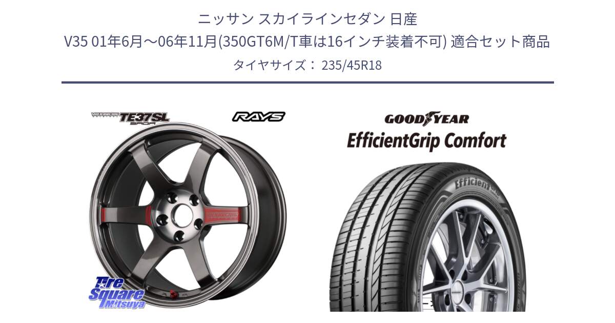 ニッサン スカイラインセダン 日産 V35 01年6月～06年11月(350GT6M/T車は16インチ装着不可) 用セット商品です。【欠品次回2月末】 VOLK RACING TE37 SAGA SL TE37 ホイール 18インチ と EffcientGrip Comfort サマータイヤ 235/45R18 の組合せ商品です。