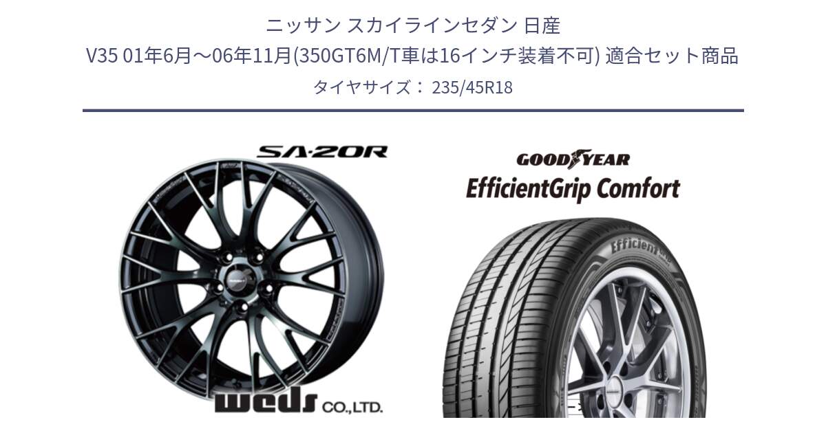 ニッサン スカイラインセダン 日産 V35 01年6月～06年11月(350GT6M/T車は16インチ装着不可) 用セット商品です。72739 SA-20R SA20R ウェッズ スポーツ ホイール 18インチ と EffcientGrip Comfort サマータイヤ 235/45R18 の組合せ商品です。