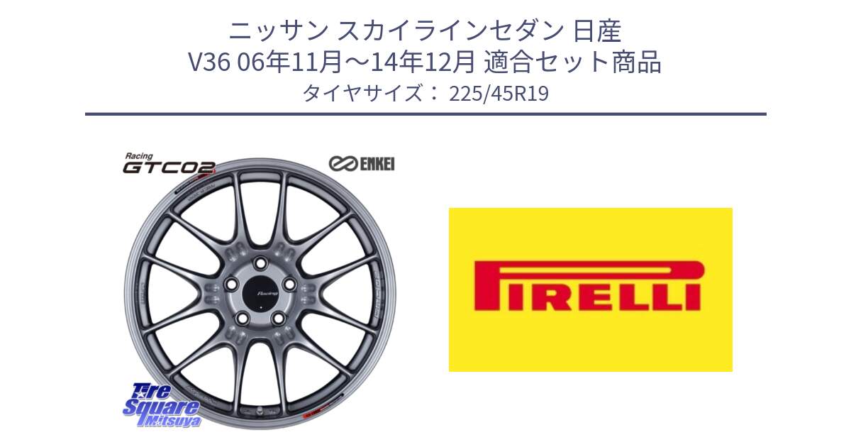 ニッサン スカイラインセダン 日産 V36 06年11月～14年12月 用セット商品です。エンケイ RACING GTC02 シルバー ホイール  19インチ と 23年製 XL Cinturato ALL SEASON SF 2 オールシーズン 並行 225/45R19 の組合せ商品です。