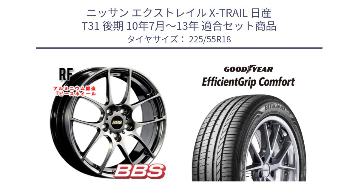 ニッサン エクストレイル X-TRAIL 日産 T31 後期 10年7月～13年 用セット商品です。RF 鍛造1ピース DB ホイール 18インチ と EffcientGrip Comfort サマータイヤ 225/55R18 の組合せ商品です。