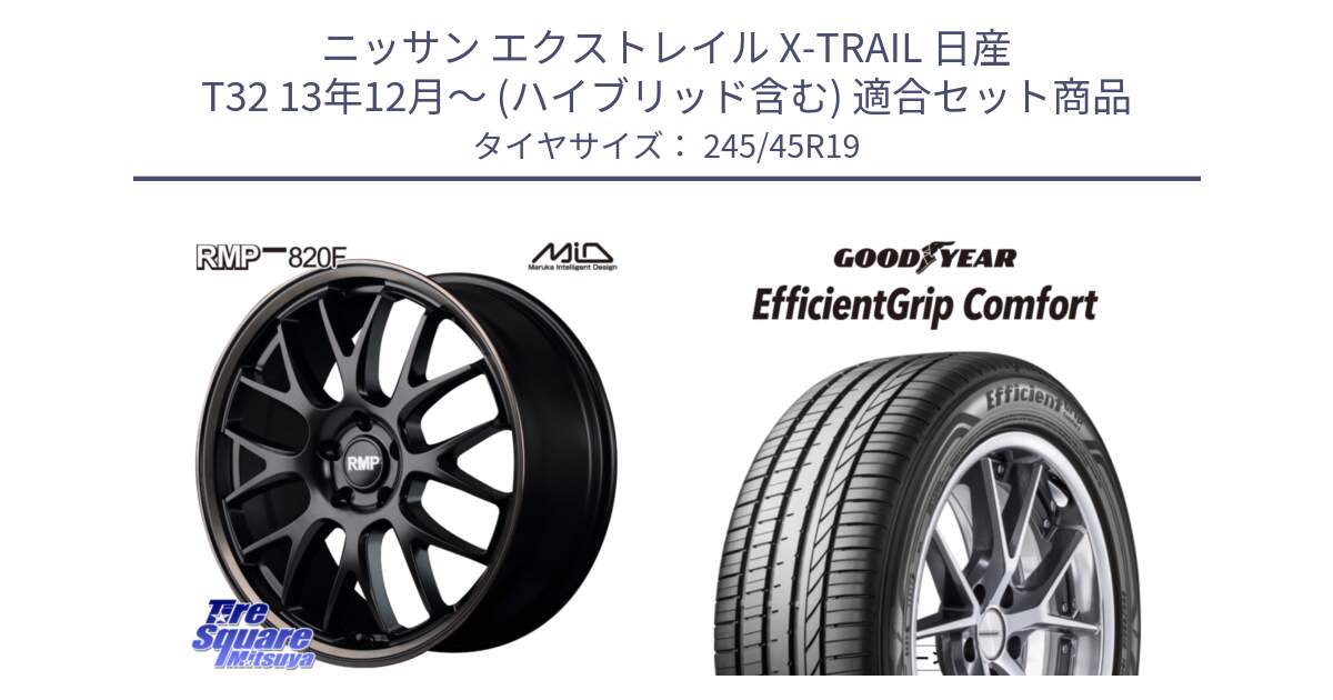 ニッサン エクストレイル X-TRAIL 日産 T32 13年12月～ (ハイブリッド含む) 用セット商品です。MID RMP - 820F SBB 19インチ と EffcientGrip Comfort サマータイヤ 245/45R19 の組合せ商品です。