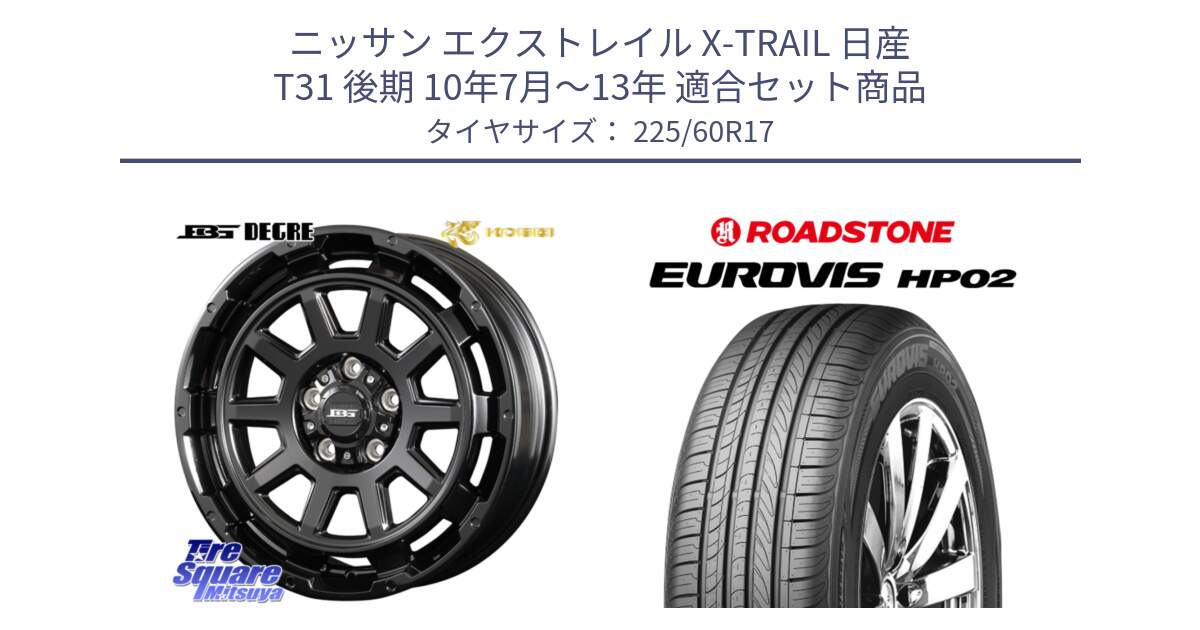 ニッサン エクストレイル X-TRAIL 日産 T31 後期 10年7月～13年 用セット商品です。ボトムガルシア ディグレ ホイール と ロードストーン EUROVIS HP02 サマータイヤ 225/60R17 の組合せ商品です。