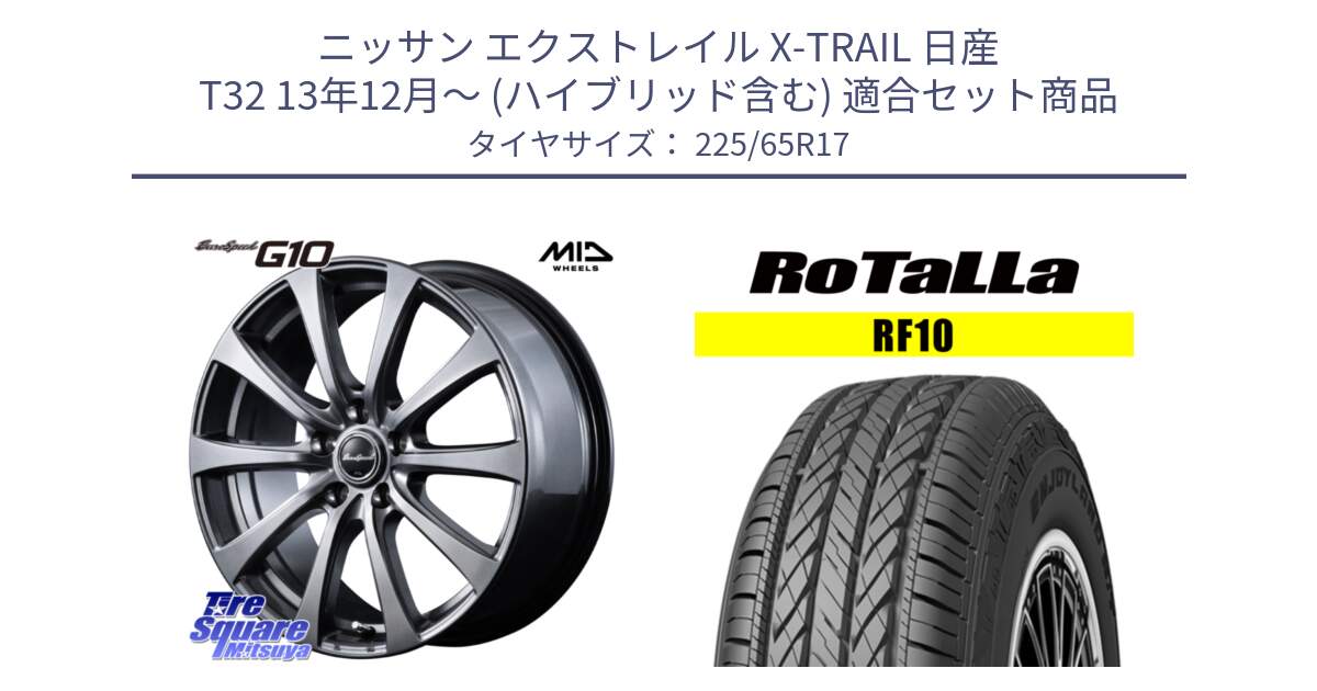 ニッサン エクストレイル X-TRAIL 日産 T32 13年12月～ (ハイブリッド含む) 用セット商品です。MID EuroSpeed G10 ホイール 17インチ と RF10 【欠品時は同等商品のご提案します】サマータイヤ 225/65R17 の組合せ商品です。