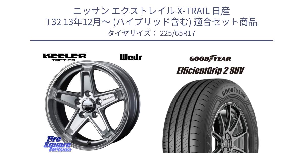 ニッサン エクストレイル X-TRAIL 日産 T32 13年12月～ (ハイブリッド含む) 用セット商品です。KEELER TACTICS シルバー ホイール 4本 17インチ と 23年製 XL EfficientGrip 2 SUV 並行 225/65R17 の組合せ商品です。