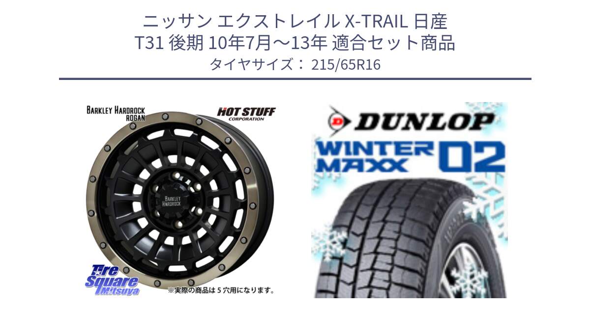 ニッサン エクストレイル X-TRAIL 日産 T31 後期 10年7月～13年 用セット商品です。ハードロック ローガン ホイール 16インチ と ウィンターマックス02 WM02 CUV ダンロップ スタッドレス 215/65R16 の組合せ商品です。