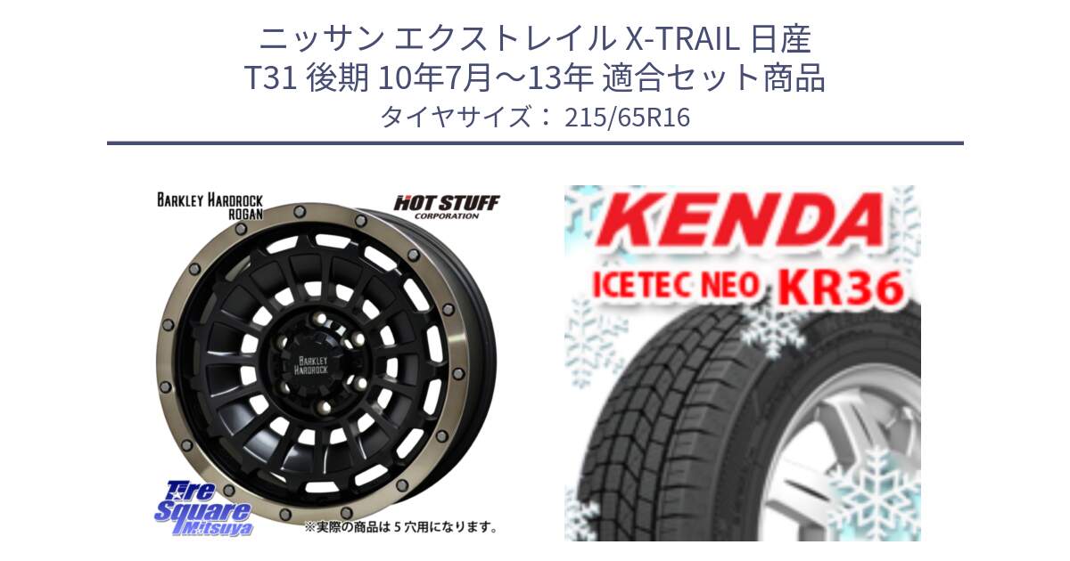 ニッサン エクストレイル X-TRAIL 日産 T31 後期 10年7月～13年 用セット商品です。ハードロック ローガン ホイール 16インチ と ケンダ KR36 ICETEC NEO アイステックネオ 2024年製 スタッドレスタイヤ 215/65R16 の組合せ商品です。