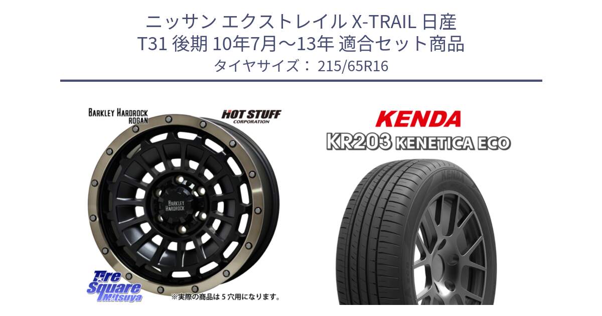 ニッサン エクストレイル X-TRAIL 日産 T31 後期 10年7月～13年 用セット商品です。ハードロック ローガン ホイール 16インチ と ケンダ KENETICA ECO KR203 サマータイヤ 215/65R16 の組合せ商品です。