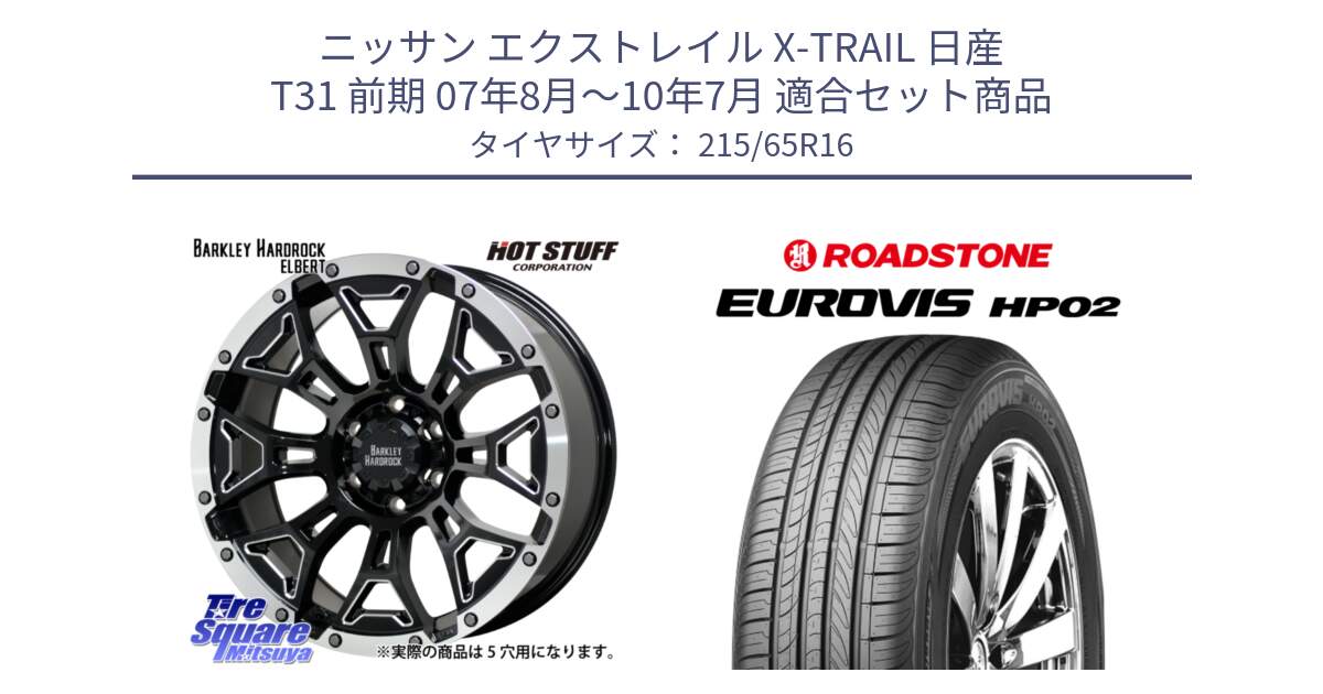 ニッサン エクストレイル X-TRAIL 日産 T31 前期 07年8月～10年7月 用セット商品です。ハードロック エルバート ホイール 16インチ と ロードストーン EUROVIS HP02 サマータイヤ 215/65R16 の組合せ商品です。