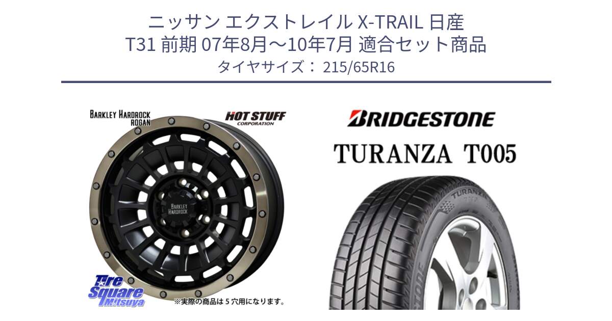 ニッサン エクストレイル X-TRAIL 日産 T31 前期 07年8月～10年7月 用セット商品です。ハードロック ローガン ホイール 16インチ と 23年製 TURANZA T005 並行 215/65R16 の組合せ商品です。