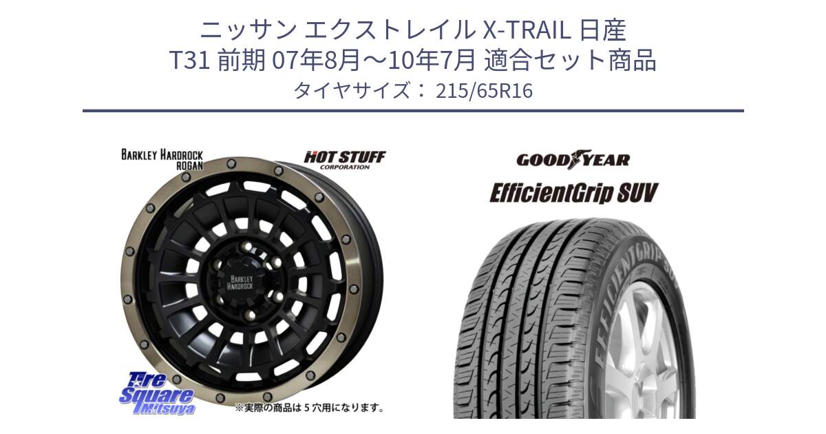 ニッサン エクストレイル X-TRAIL 日産 T31 前期 07年8月～10年7月 用セット商品です。ハードロック ローガン ホイール 16インチ と EfficientGrip エフィシェントグリップ SUV 正規品 新車装着 サマータイヤ 215/65R16 の組合せ商品です。