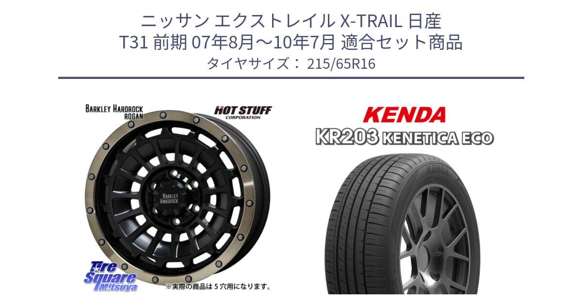 ニッサン エクストレイル X-TRAIL 日産 T31 前期 07年8月～10年7月 用セット商品です。ハードロック ローガン ホイール 16インチ と ケンダ KENETICA ECO KR203 サマータイヤ 215/65R16 の組合せ商品です。