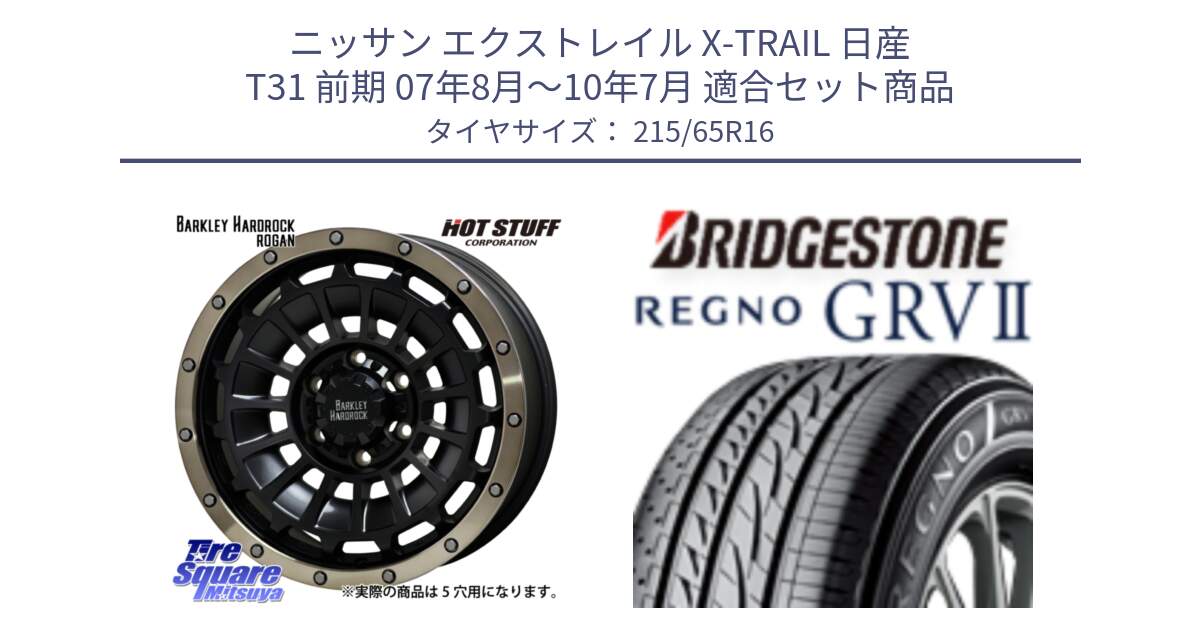 ニッサン エクストレイル X-TRAIL 日産 T31 前期 07年8月～10年7月 用セット商品です。ハードロック ローガン ホイール 16インチ と REGNO レグノ GRV2 GRV-2 サマータイヤ 215/65R16 の組合せ商品です。